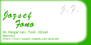 jozsef fono business card